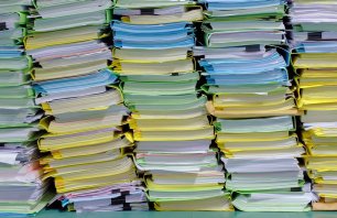 the stack of document in the office